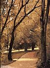 Path Canvas Paintings - Yerres, Path Through the Old Growth Woods in the Park